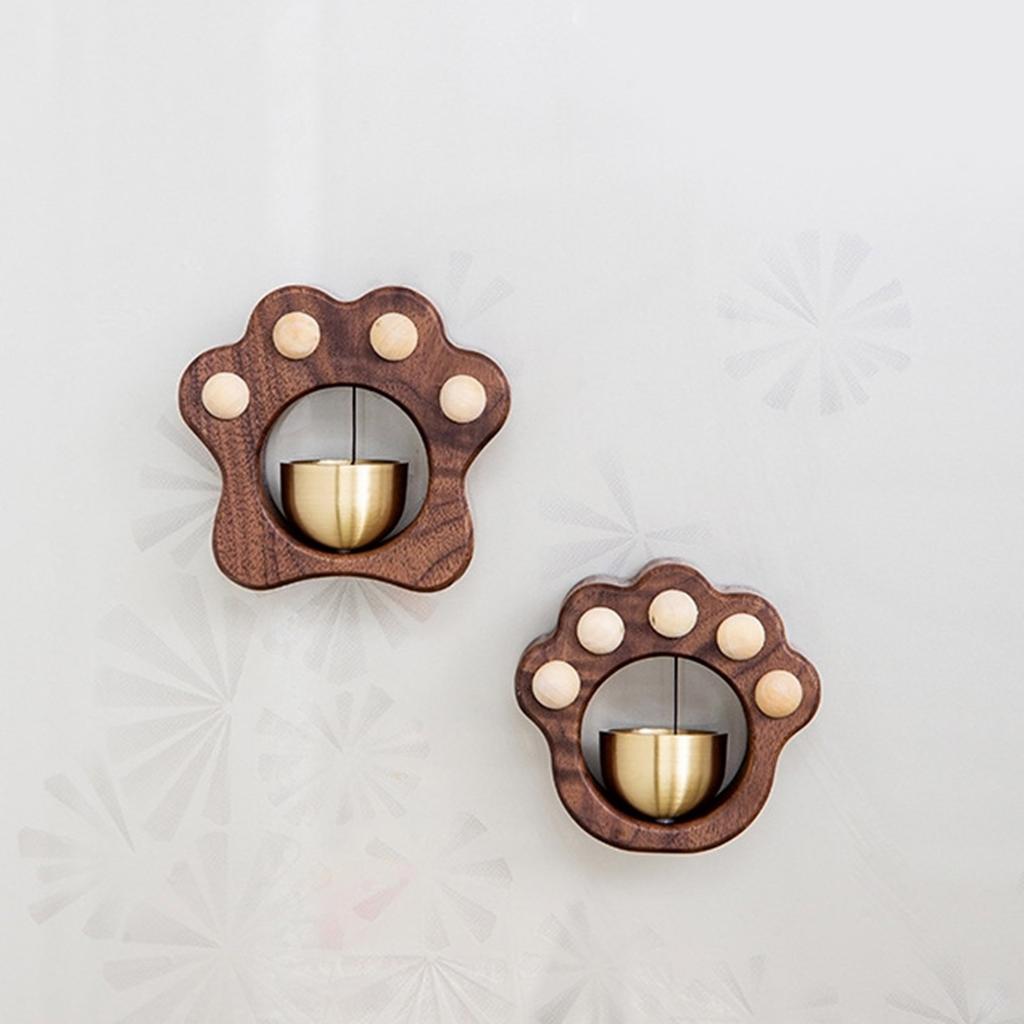 Entrance Alert Windbell Wood Shopkeeper Bell Paw Shaped Door Chime Entering Bell Ornaments for Fridge Windows Entrance