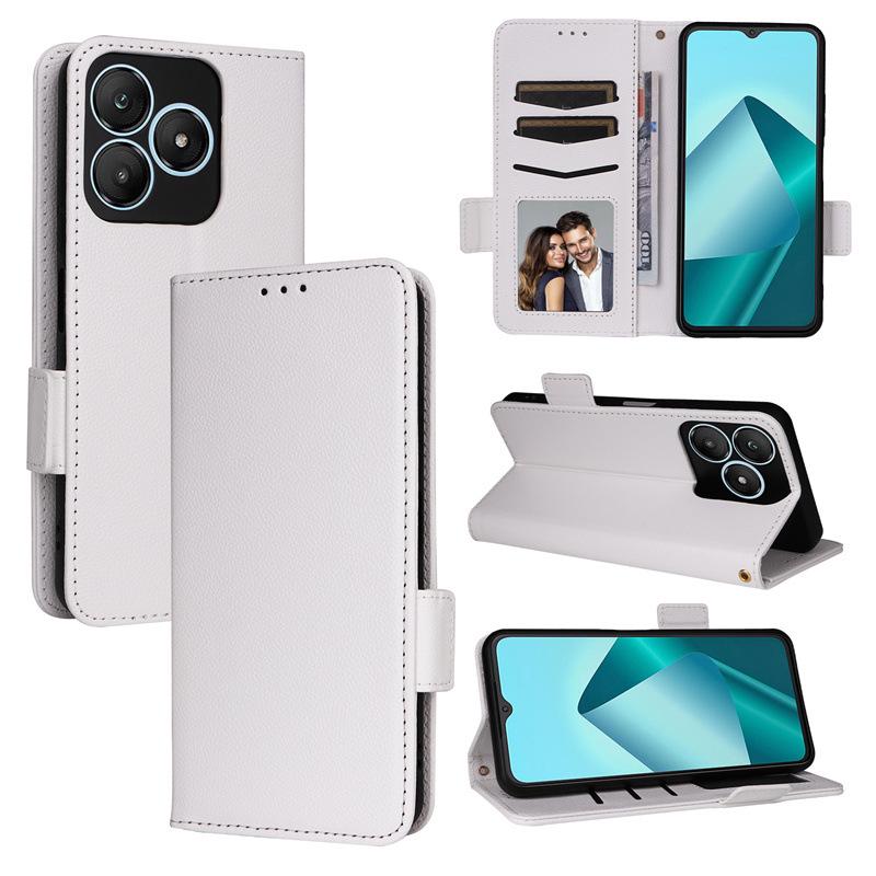 Wiko T20 Lychee Pattern Leather Case with Card Slot & Lanyard