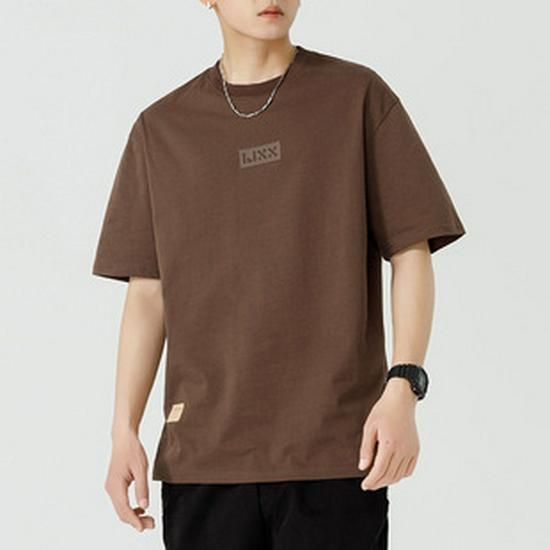 Men's Loose Fit Minimalist Crew Neck Solid T-Shirt, Summer Short Sleeve