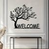 Vintage Black Metal Welcome Sign Rustproof Wall Art Home Office Decor Christmas Gift