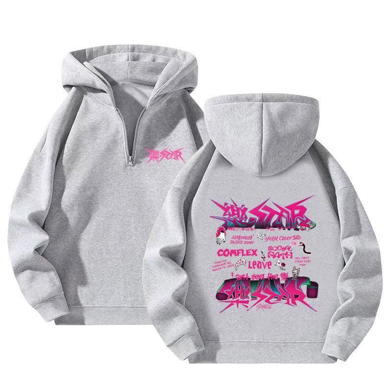 Reißverschluss-Hoodie für Männer und Frauen 1/4 Reißverschluss-Pullover Sweatshirt