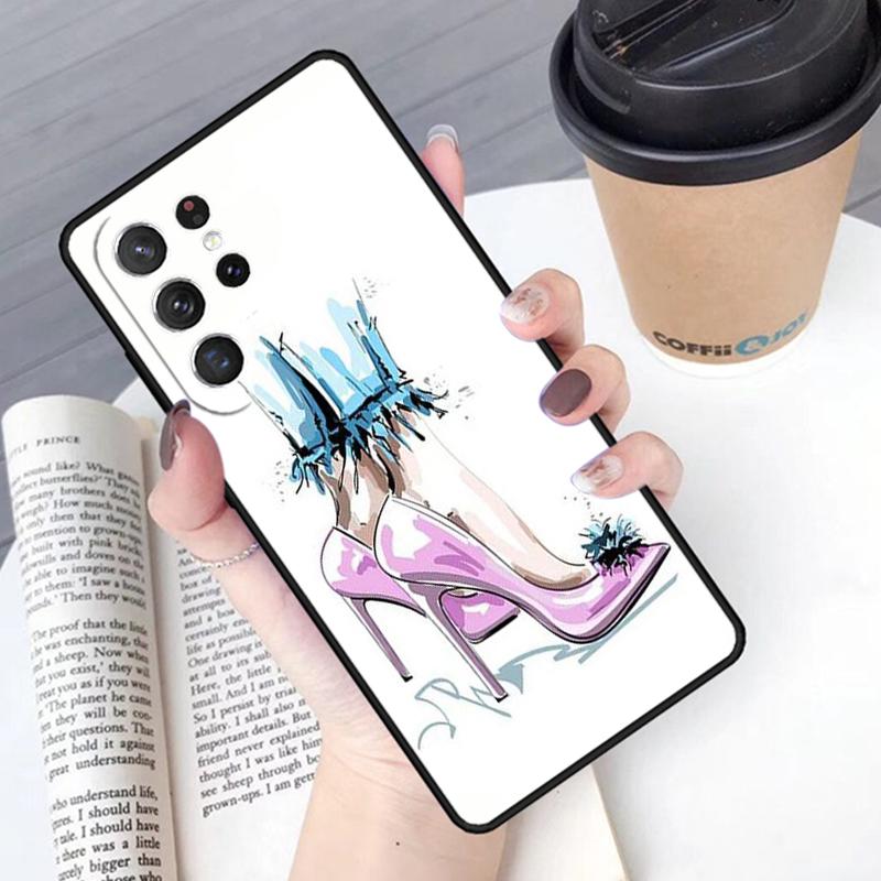 High Heels Girl Fashion phone case Cover For Samsung Galaxy S24 S25 Ultra S21 S22 Ultra S10E Note 10 Plus Note 20 FE S23