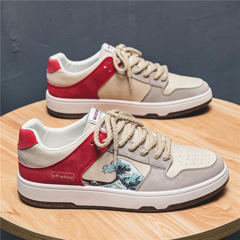 Men's Board Shoes Autumn Flat-soled Anti-odor Breathable Canvas Shoes Trendy Handsome Casual and Versatile Mesh Cloth Shoes Sports Shoes