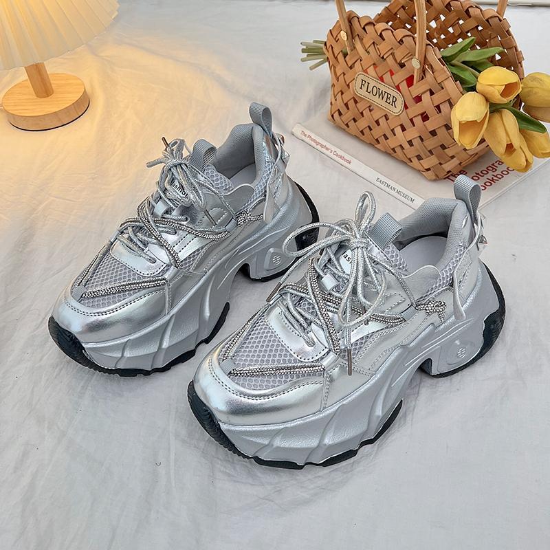 

Tenis Feminino 2024 Spring Classics Ladies Casual Footwear Pink Women Vulcanize Shoes Woman Chunky Sneakers Fashion Outdoor Shoe 35 срібний