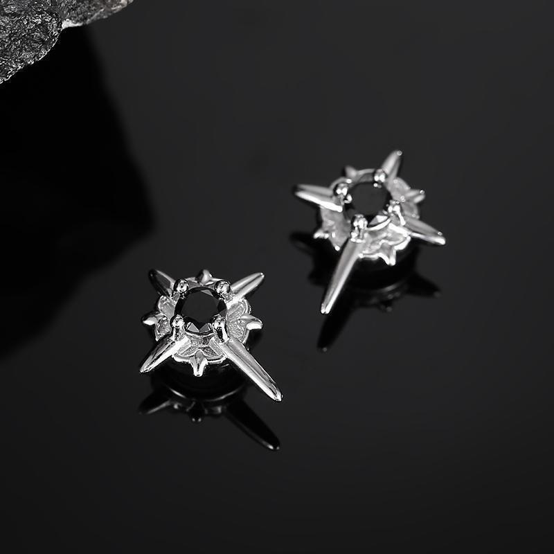 

1Pair Zircon Star Magnet Ear Clip Stud Earrings for Men Women Couple Without Ear Holes Clip Earrings Party Accessories Zircon чорний