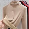 Pile Collar Bottoming Shirt Women's Autumn and Winter Turtleneck Cashmere Mulberry Silk German Velvet Piled Thickened Inner Top