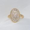 Elegant Oval Zirconia Open Ring Surround Design Adjustable Bridal Ring Wedding Party Gift