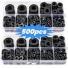 500pcs Nylon Washer Flat Assortment Set with 8-size Safety Plates M2 M2.5 M3 M4 M5 M6 M8 M10 Nylon Sealing Washers