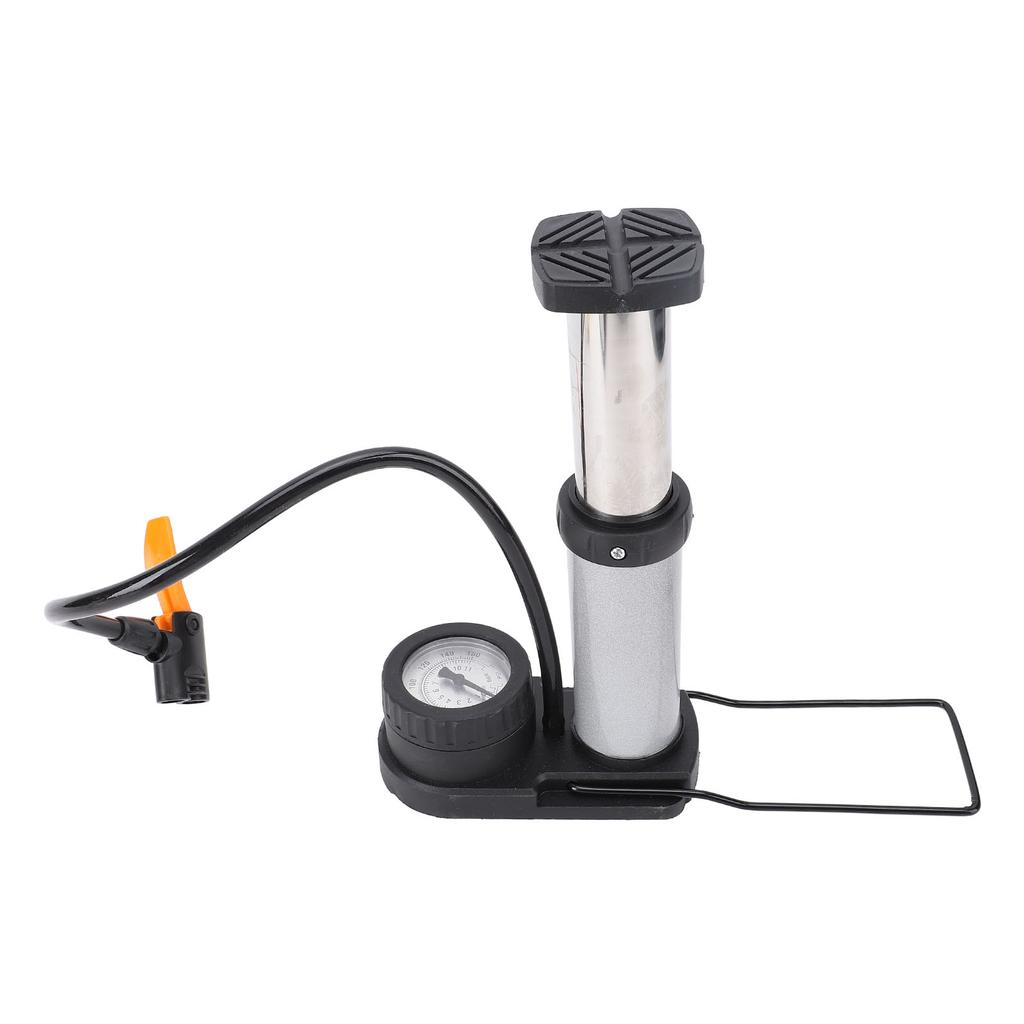 Bike Pump Miniture Bike Foot Pump Tire Inflator for Electric Bike Motorcycle Car Silver