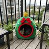 Halbgeschlossenes Haustierhaus in Weihnachtsbaumform Warme Plüsch-Haustier-Schlafhöhle Katzen-Sofabett Winter