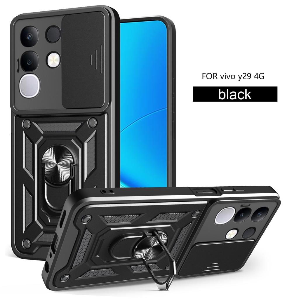 For Vivo Y29 4G Case Vivo T4x Phone Case vivo IQOO z10x Magnetic Ring Holder Armor Phone Case Slide Camera Protect Back Cover