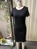 2026 European & American Women's Waist-Cinching Round Neck Hip-Hugging Short Sleeve Solid Color Sexy Dress