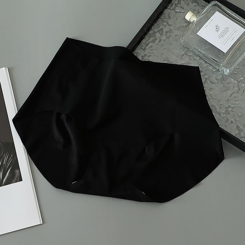 

Solid Color Ice Skin Facial Mask Panties Lightweight Breathable Invisible High Waist Put Away Abdominal Women’s Panties One size чорний