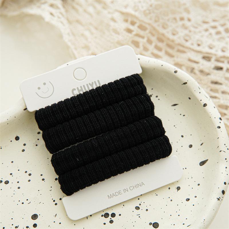

Soft and Gentle Hair Towel Hair Ring Seamless High Elasticity Durable Women s Hair Tie for Ponytail Hair Rope with Simple Design Pure black