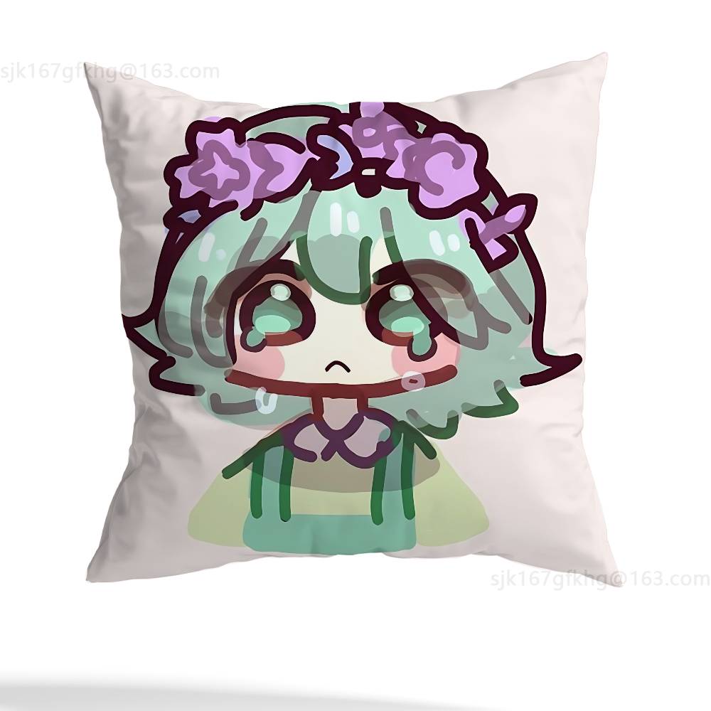 O-Omori Game Pillow Case Square Double-Sided Printing Short Plush Sofa Cushion Cover Bedroom Bedside Pillow