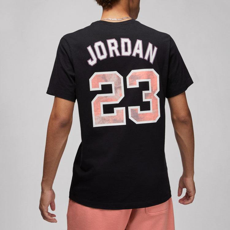 Jordan Sport DNA Solid Logo And Numbers Crew Neck Short Sleeve T-Shirt Men Tops Black DO8899-010