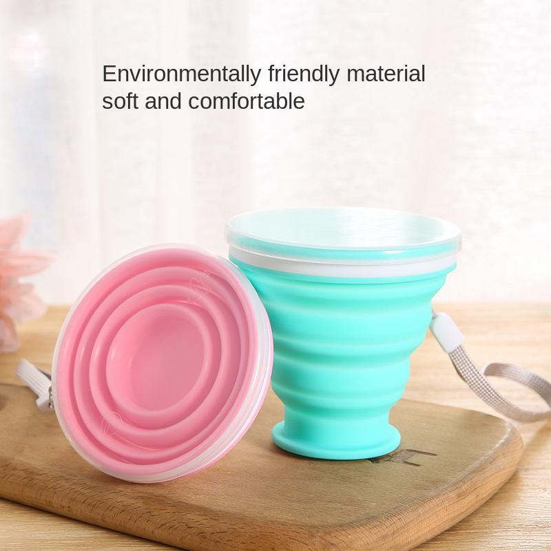 Outdoor Sports Silicone Cup for Water Business Trip Portable 200ml Foldable Cup Travel Multifunctional Retractable Mouthwash Cup