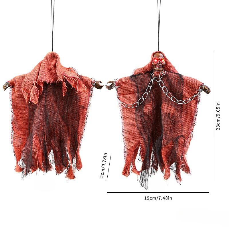 

Halloween Hanging Witche with Light and Scary Voice Halloween Hanging Witch Decor with Hat for Outdoor Haunted House Prop Décor красный