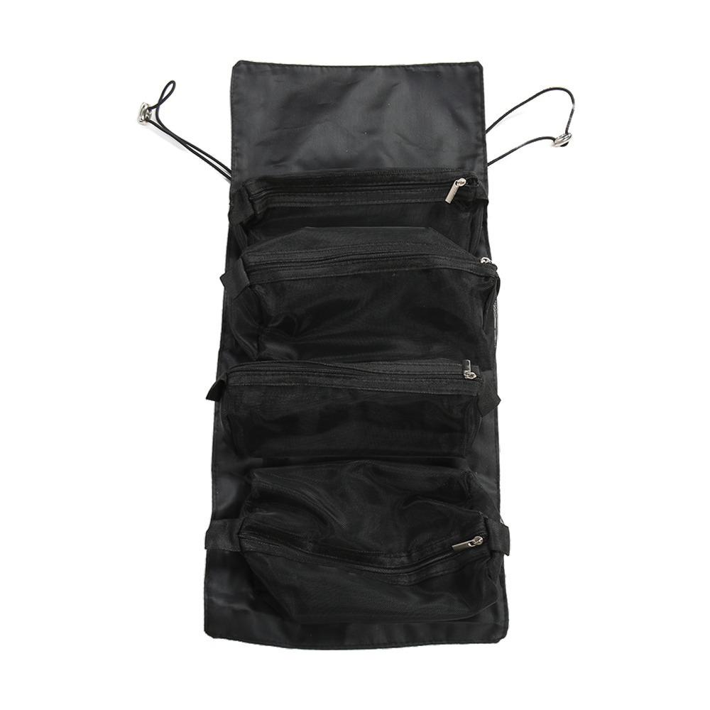 Mesh Pockets Hanging Toiletry Bag Large Capacity Travel Wash Bag Roll Up Makeup Bag  For Travel
