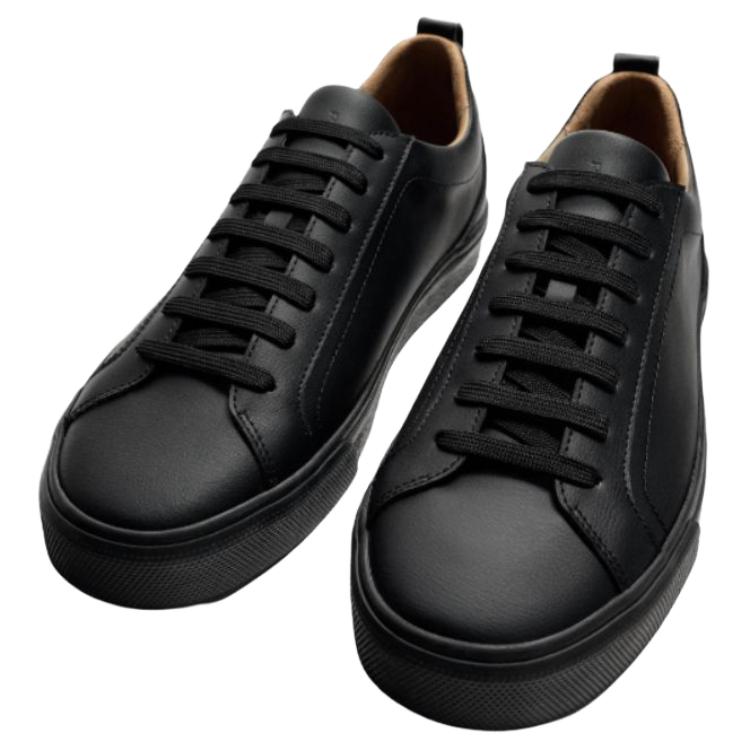Zara Pu Lace-Up Retro Low-Top Sneakers Men Sneakers Black 2203620839