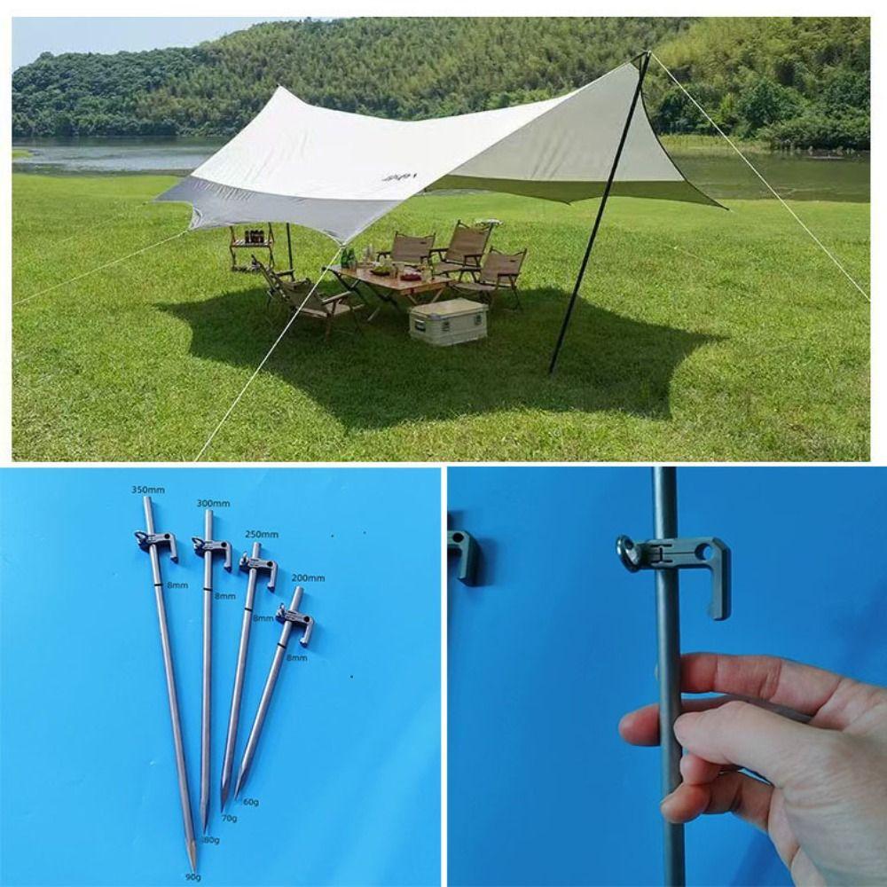 Lightweight 360° Rotatable Pegs 25/30/35cm Tent Titanium Nails  Camping Hiking Accessories