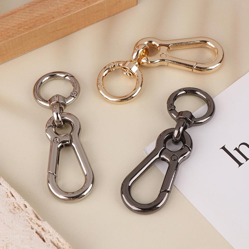 2 st Metall Fjäder Snäpphakar Klämma Bilnycklar Nyckelring Trigger Fjäder Vridbara Spännen För Väskor Nycklar