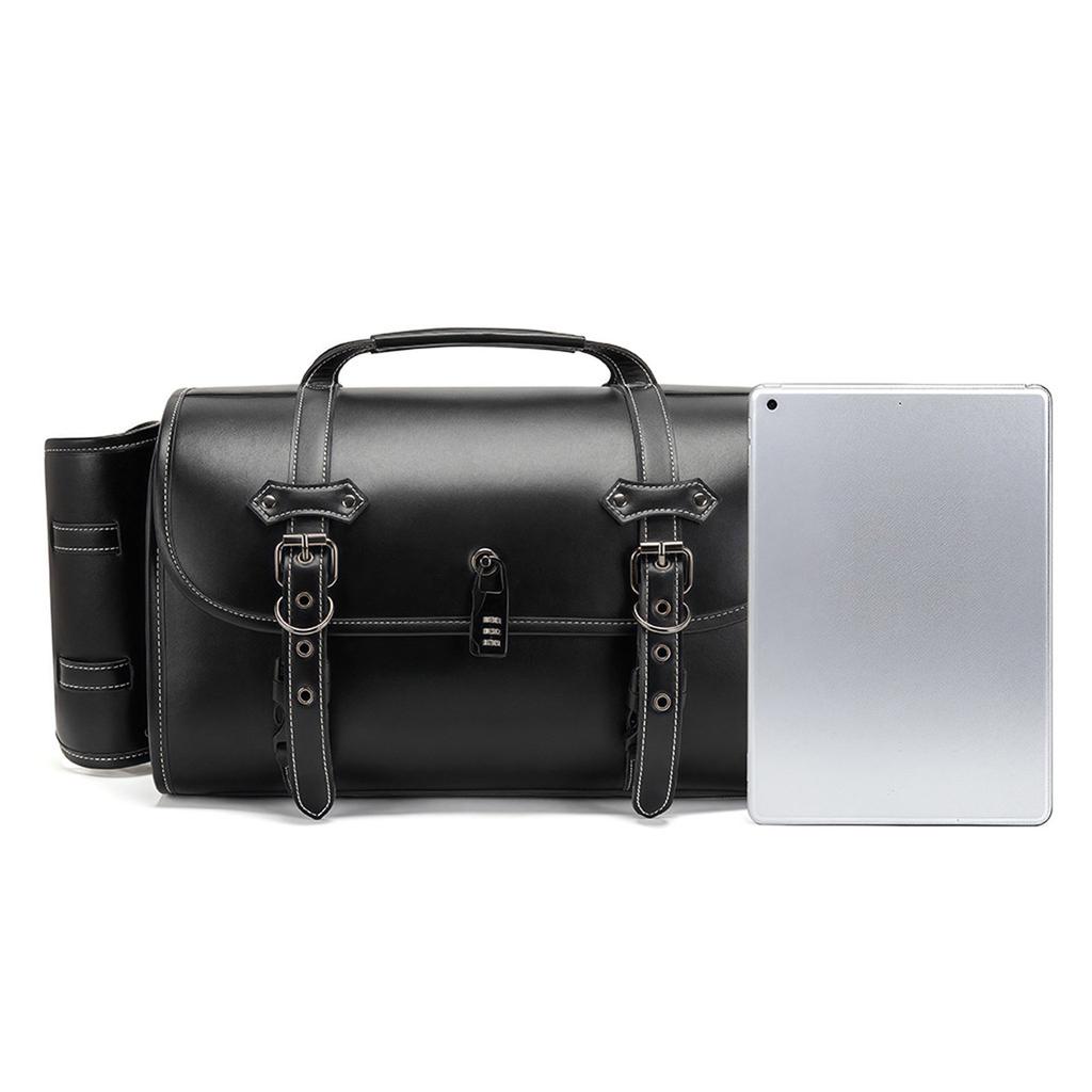 Motorcycle Tail Bag Seat Bag Saddlebags Luggage Bag Multifunctional PU Leather Motorbike Helmets Bag Storage Bag