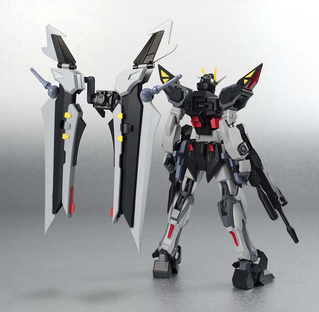 TAMASHII NATIONS ROBOT Spirits Mobile Suit Gundam SEED STARGAZER Strike Noir 140mm Malowana Ruchoma Figurka C.E.73 [SIDE MS] Około. ABS i PCV