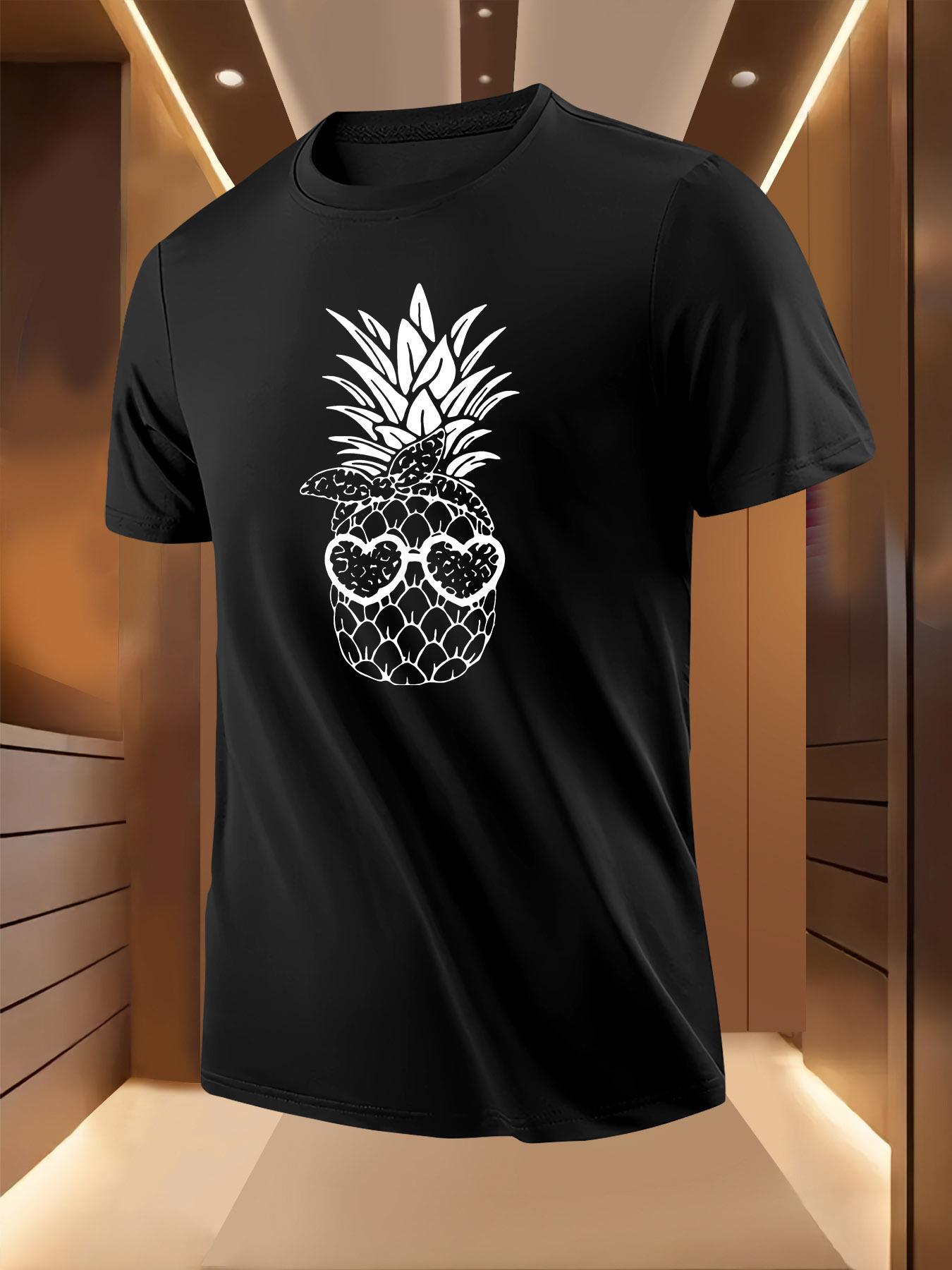 Pineapple Print Tshirt - Breathable Lightweight Polyester XXL