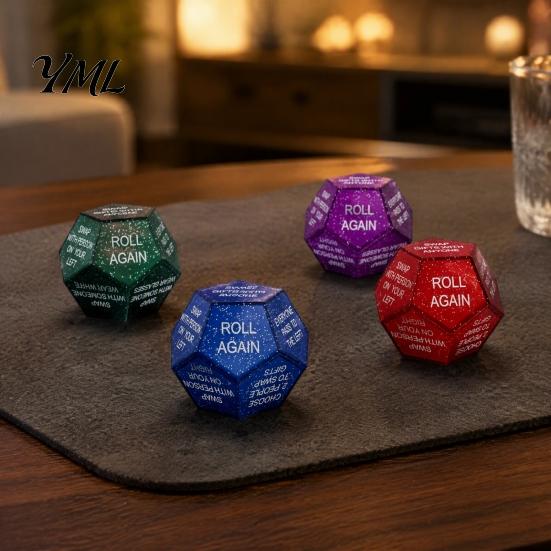 Easy Read Game Dice Santa Swap Gift Exchange Dice, Christmas Stocking Stuffers White Elephant Glitter Multi-sides for Present Party