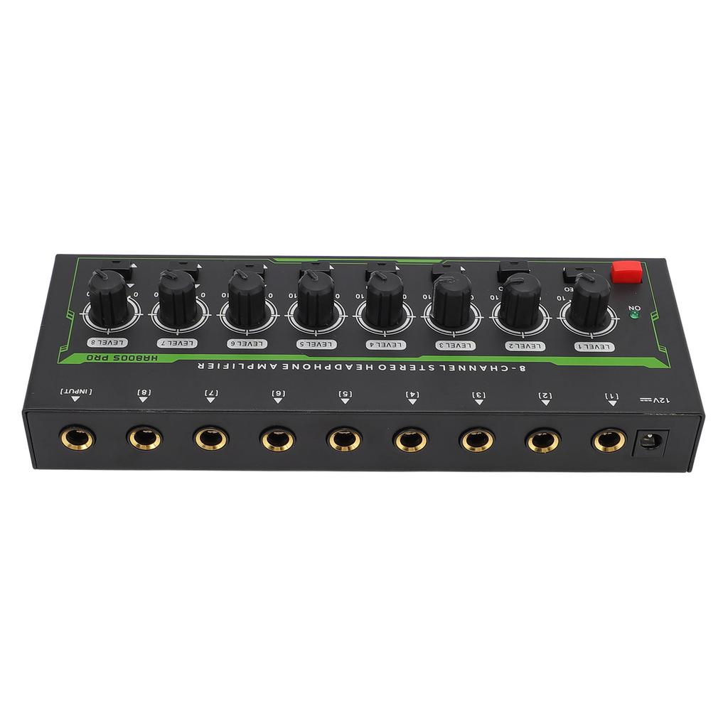 8 Channel Stereo Headphone Amplifier for Studio Home KTV Ear Player Support Stereo Mono Modes