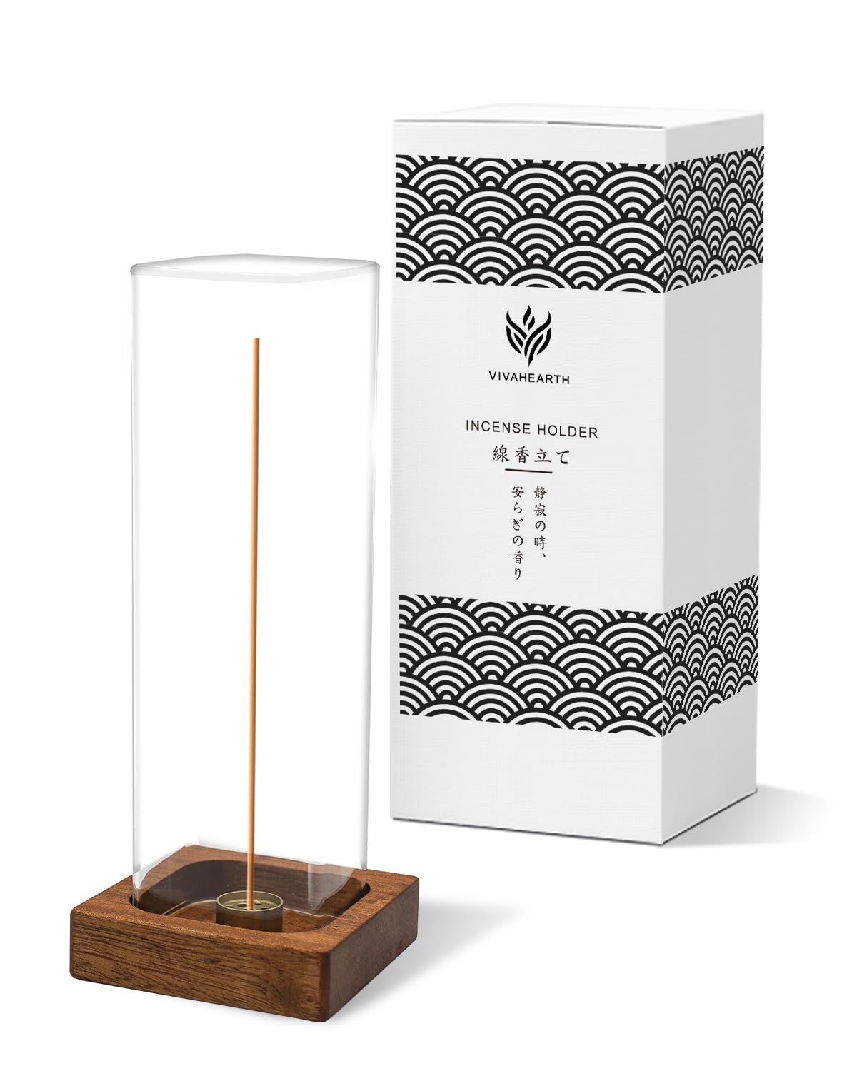 

VIVAHEARTH Подставка для благовоний Просыпанный пепел Стильная подставка для благовоний основа из натурального дерева Простой интерьер Аромалампа Прихожая Комната для медитаций Кабинет - не -