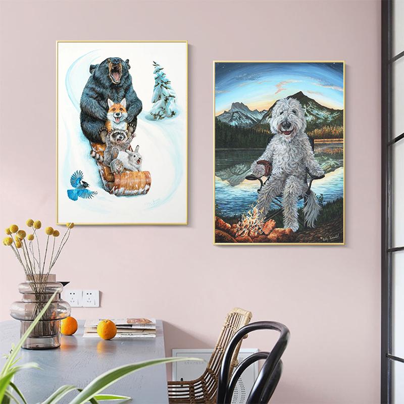 Rozmarná zvířata Campadoodle Mýval Bandita Plakát Obraz na plátně Abstraktní obraz na zeď do obývacího pokoje Domácí dekorace