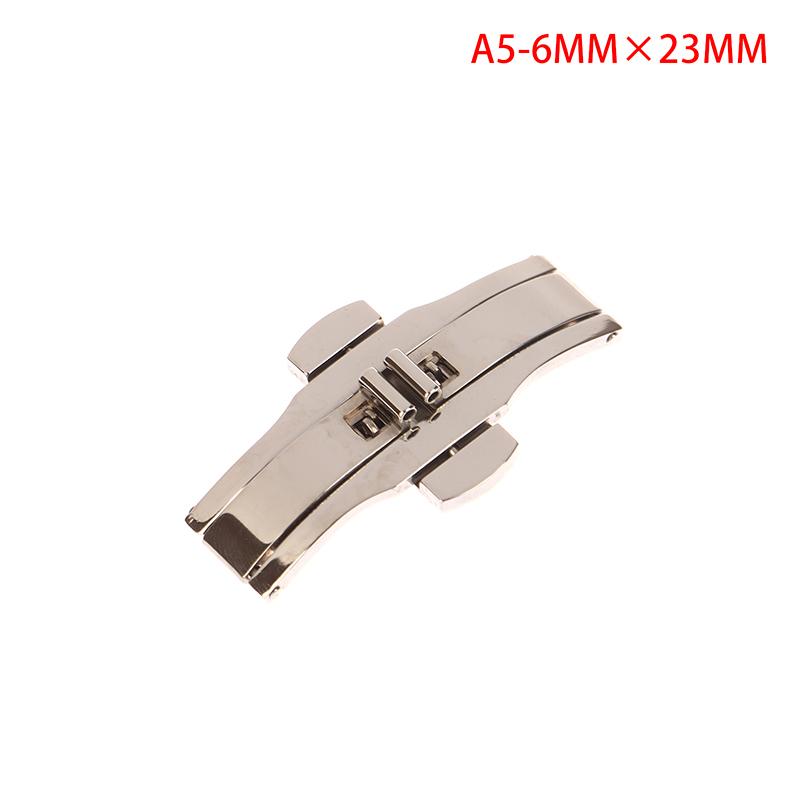 1ks spona s motýlkem z nerezové oceli s leštěným knoflíkem řemínek k hodinkám 15/17/19/21/23/25 mm řemínky k hodinkám spona Příslušenství