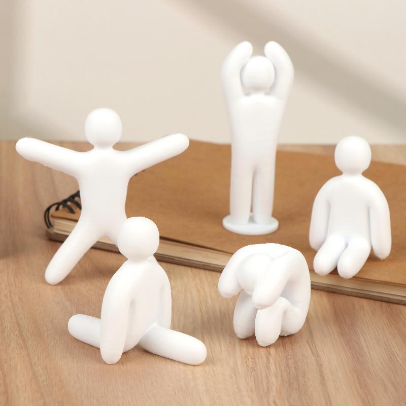 3/8Pcs 3D Printed Human Figurine Ornament Diy Paintable Mini Human Figure Statue Model For Desk Decorative Display Toys