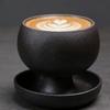 Japanese Style Round Ceramic Coffee Cup Kiln Glaze Handcrafted Rotate Tea Cup 150ML with Saucer Retro Latte Cup Home Use