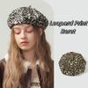 Classic Octagonal Cap Y2K Painter Hat Casual Leopard Print Beret  Women