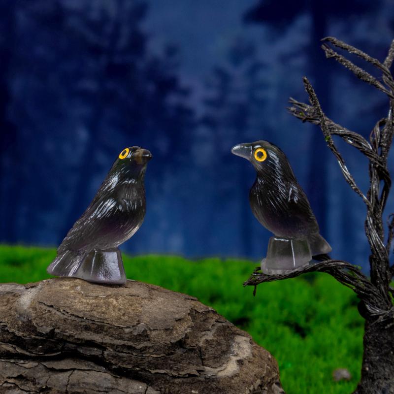5/10Pcs Fake Bird Ghost Festival Halloween Decoration Simulation Resin Black Crow Halloween Miniature Black Crow Figurines Prop