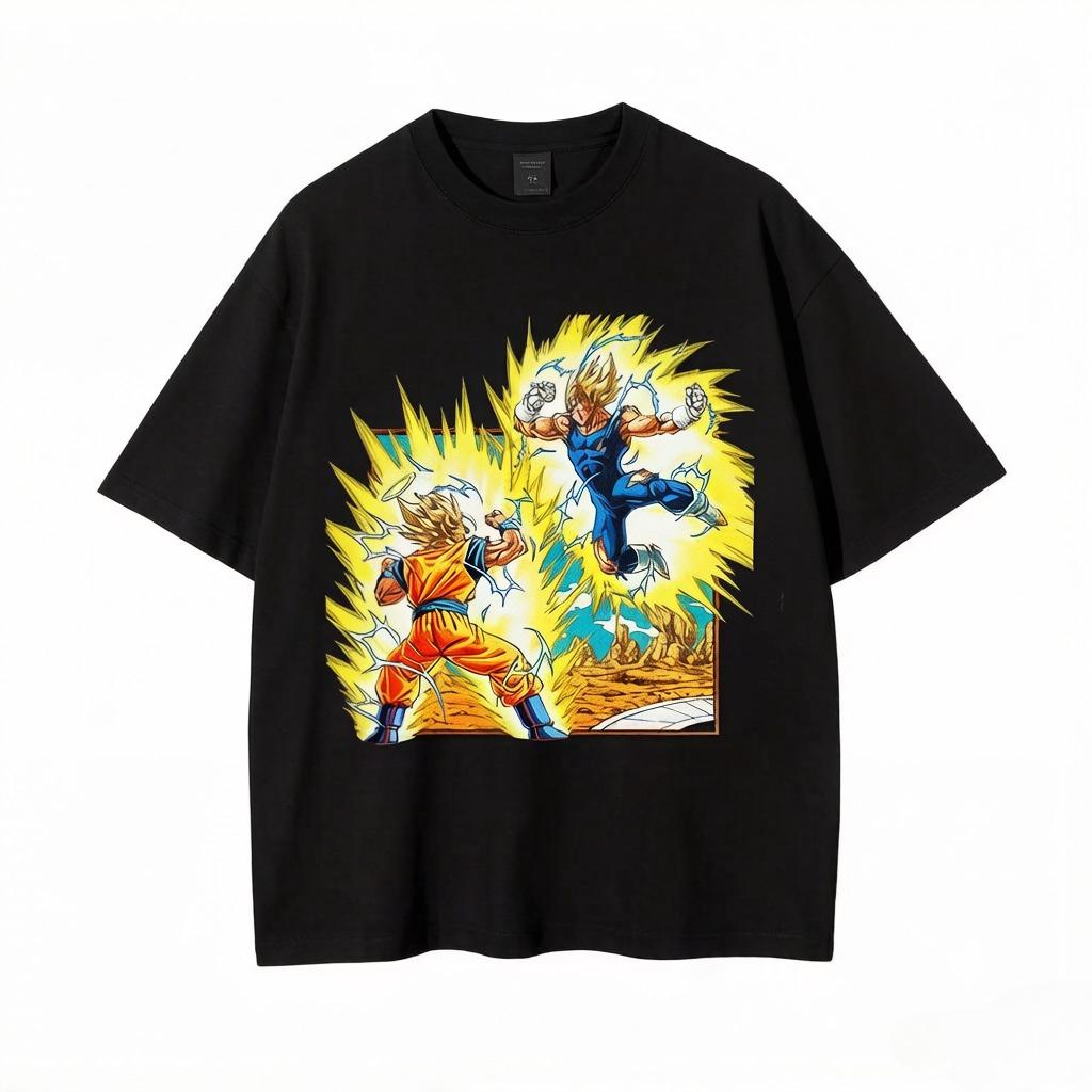 Unisexs Tshirt Japanese Anime Dragon Ball Print Tshirt Harley Cooku Cotton Tshirt Pop Street Style Shortsleeved Top White