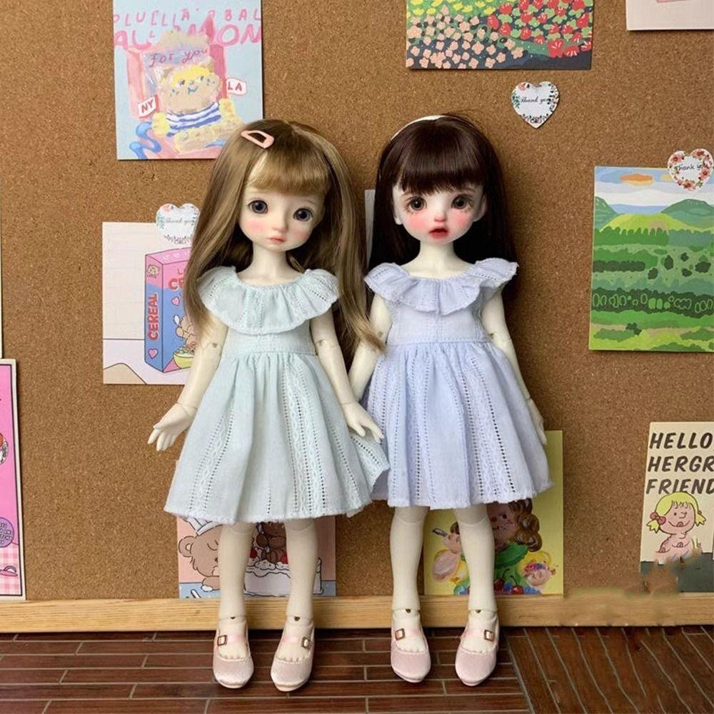 Mini Long Sleeveless Dresses Handmake Floral Print Skirt for 1/6 BJD 30cm Dolls