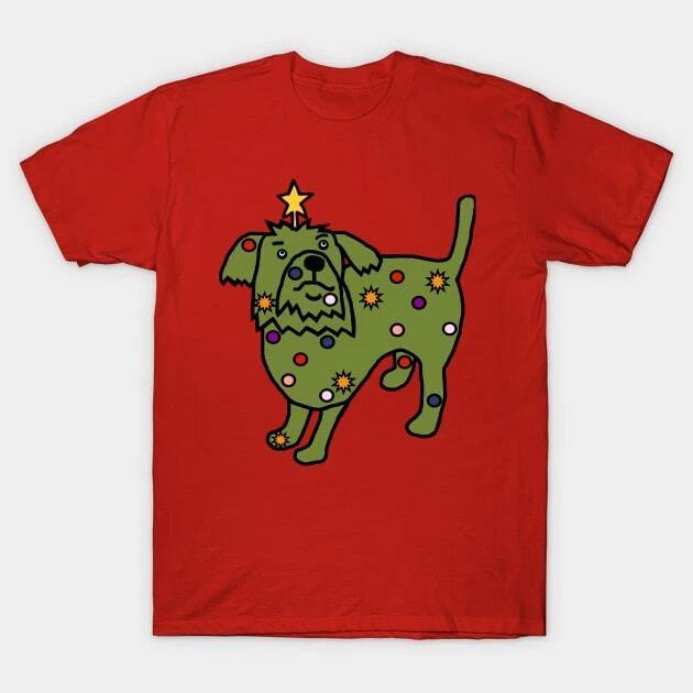 Funny Christmas Tree Dog Made in Australia T-Shirt 3XL