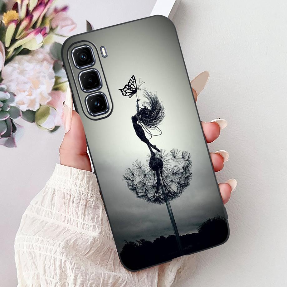 Soft Liquid Silicone Back Cover For Infinix Smart 9 HD Phone Case Infinix Hot 50 Pro+ Pro Plus Marble Gothic Style Cartoon Funda
