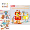 6 Piece Wooden Cartoon Robot Assembly Building Block Children Puzzle Toy Set For Brain Development