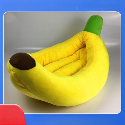 Banana-shaped Pet Nest  Doghouse and Cathouse  All-season Warm, Large  Medium and Small Dog Cushions  Pet Supplies