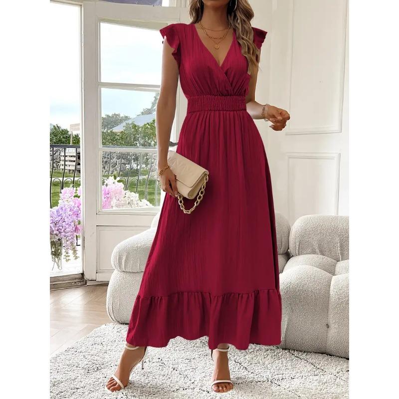Women's Long Summer Short Sleeved Dress
