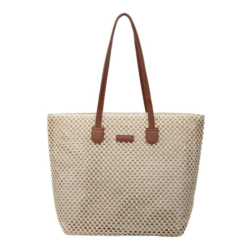 Summer Forest Style Woven Shoulder Bag With Hollow Design For Daily Use