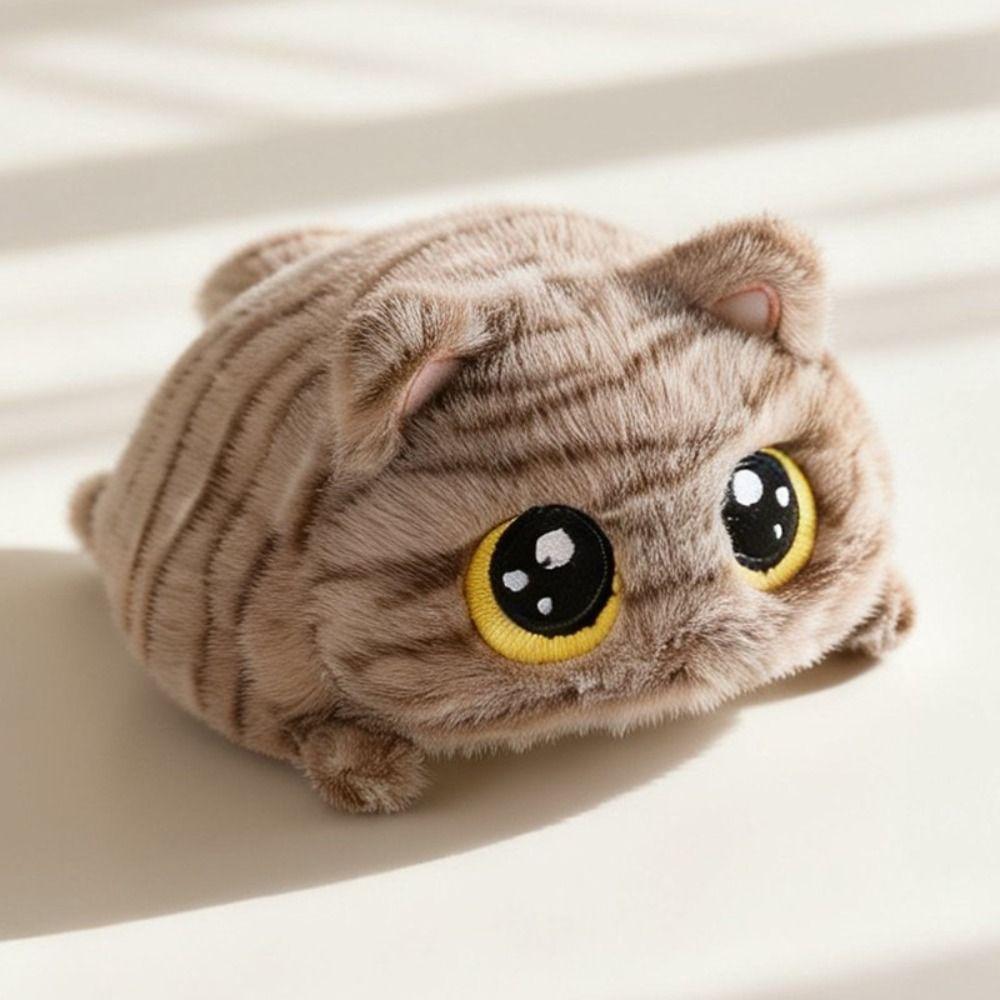 Fluffy Soft Big Eyes Cat Plush Doll Round Stuffed Animals Cat Round Plush Toys Home Decoration