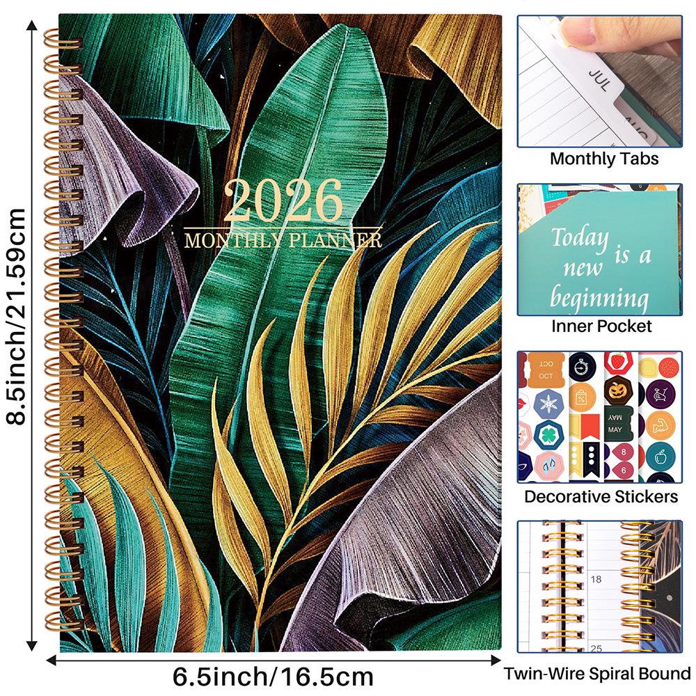 2026 Cross-Border English Flower Planner: Daily Schedule, Work Efficiency, Christmas Gift