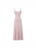 Korean Style Striped Camisole Dress: Elegant, Sleeveless, Off-Shoulder Bodycon Long Skirt