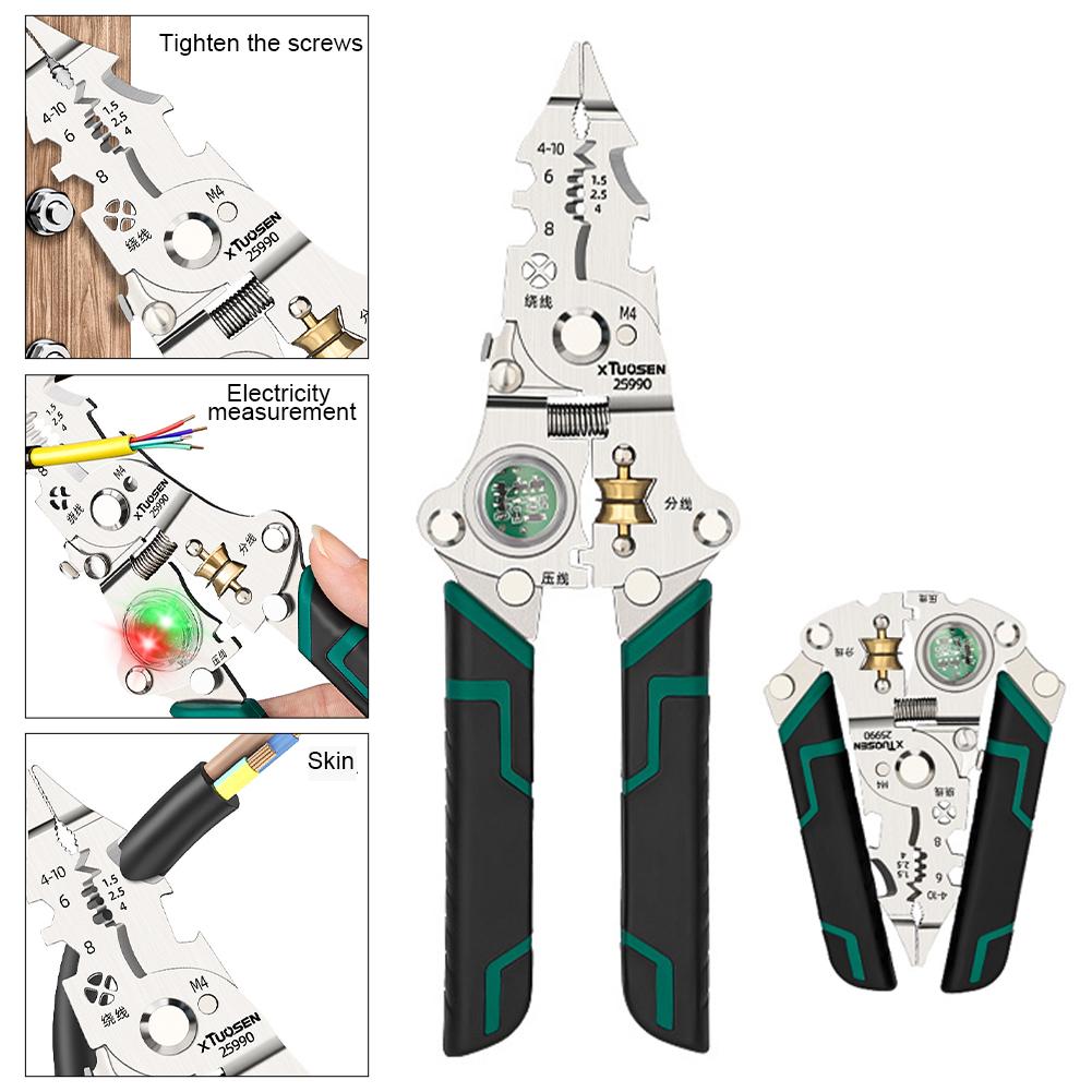 Foldable Electrician Stripping Pliers Cutter Cutting 4 Wire Electrician In Pliers Crimping Stripping Tools 1 Pliers And S3P0